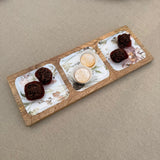 Bandeja rectangular Natura con 3 divisiones