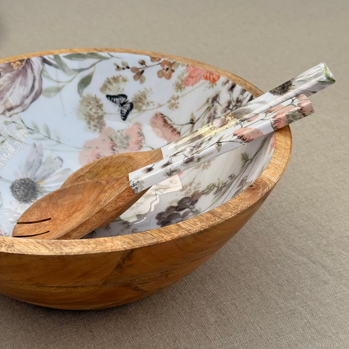 Ensaladera y cubiertos de servir Natura