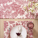 Set 4 Individuales antimanchas Toile de Jouy Rojo