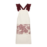 Mandil antimanchas Toile de Jouy granate