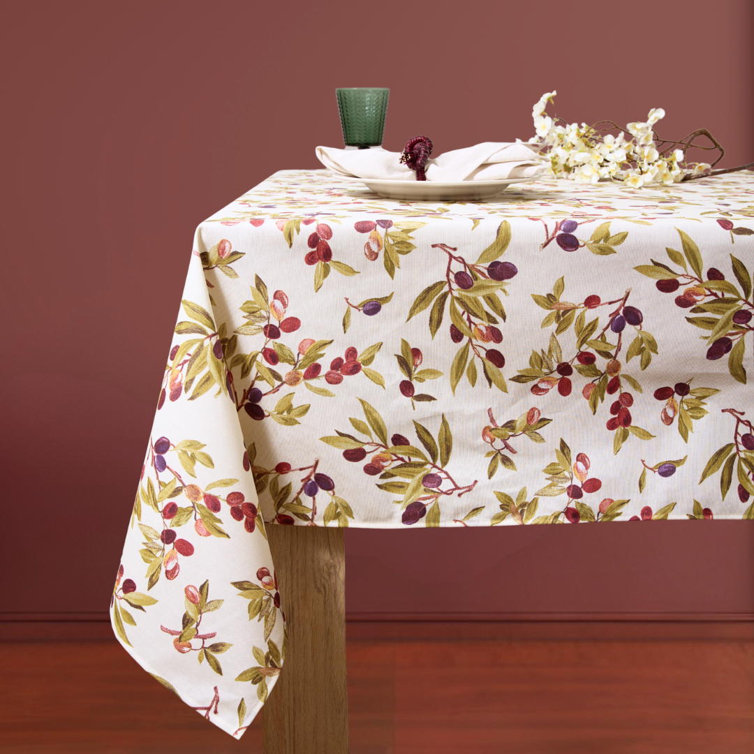 Mantel rectangular antimanchas Olivas