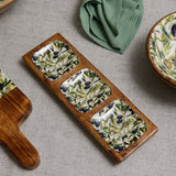 Bandeja rectangular Olivas con 3 divisiones