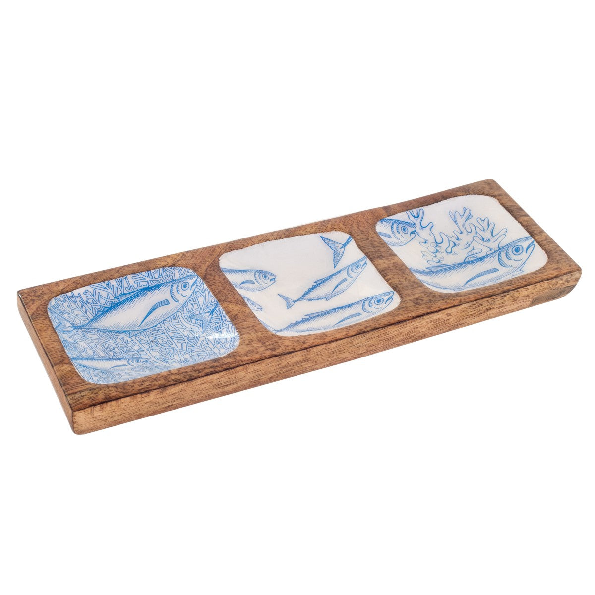 Bandeja rectangular Peces con 3 divisiones