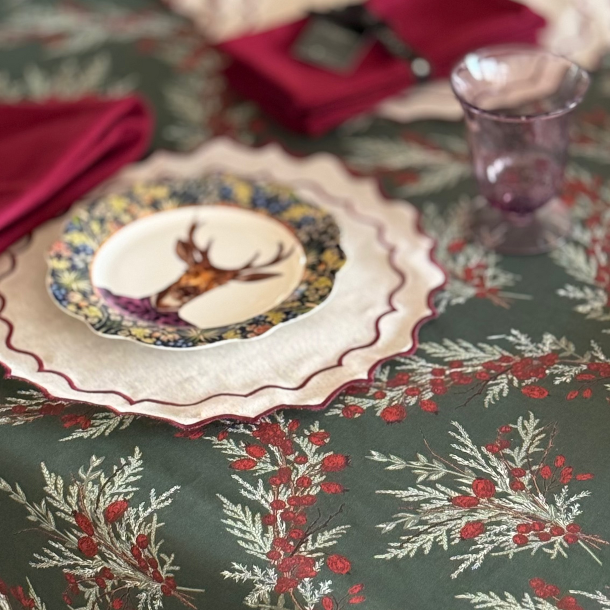 Mantel antimanchas rectangular Crown