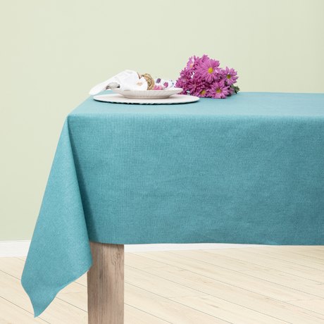 Mantel rectangular antimanchas Loneta Turquesa