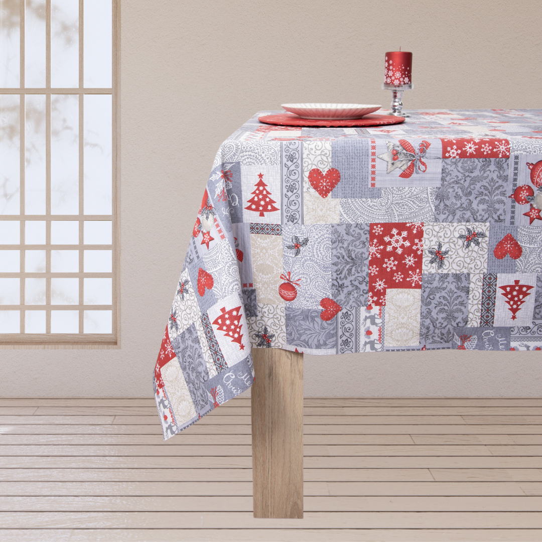 Mantel rectangular antimanchas Retales Navidad