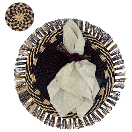 Set de 6 posavasos junco vino