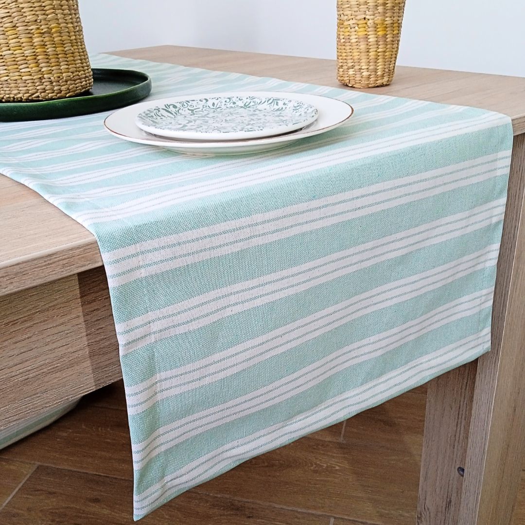 Camino de mesa antimanchas Oslo Menta