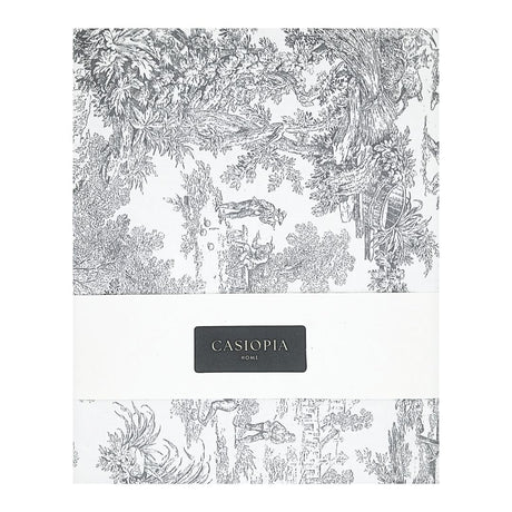 Mantel antimanchas cuadrado Toile de Jouy Negro